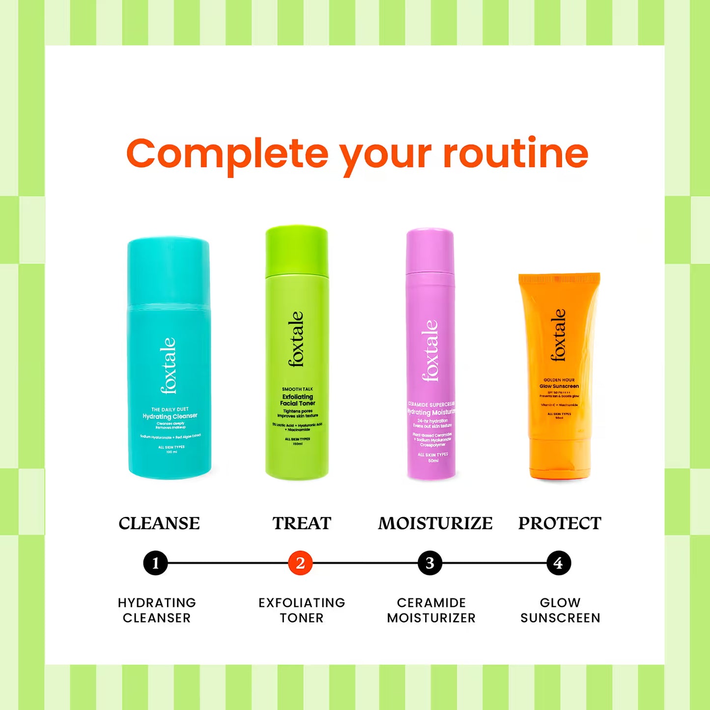 Foxtale Smooth Talk Exfoliating Facial Toner 5% Lactic Acid + Hyaluronic Acid + Niacinamide (150 ml)