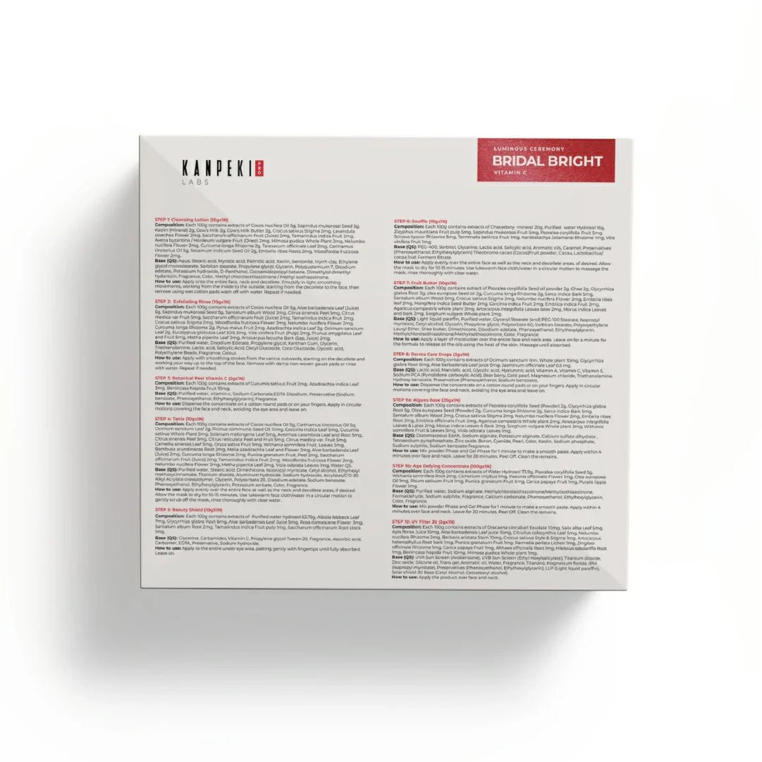 Kanpeki Bridal Bright - 10 Step Facial Kit