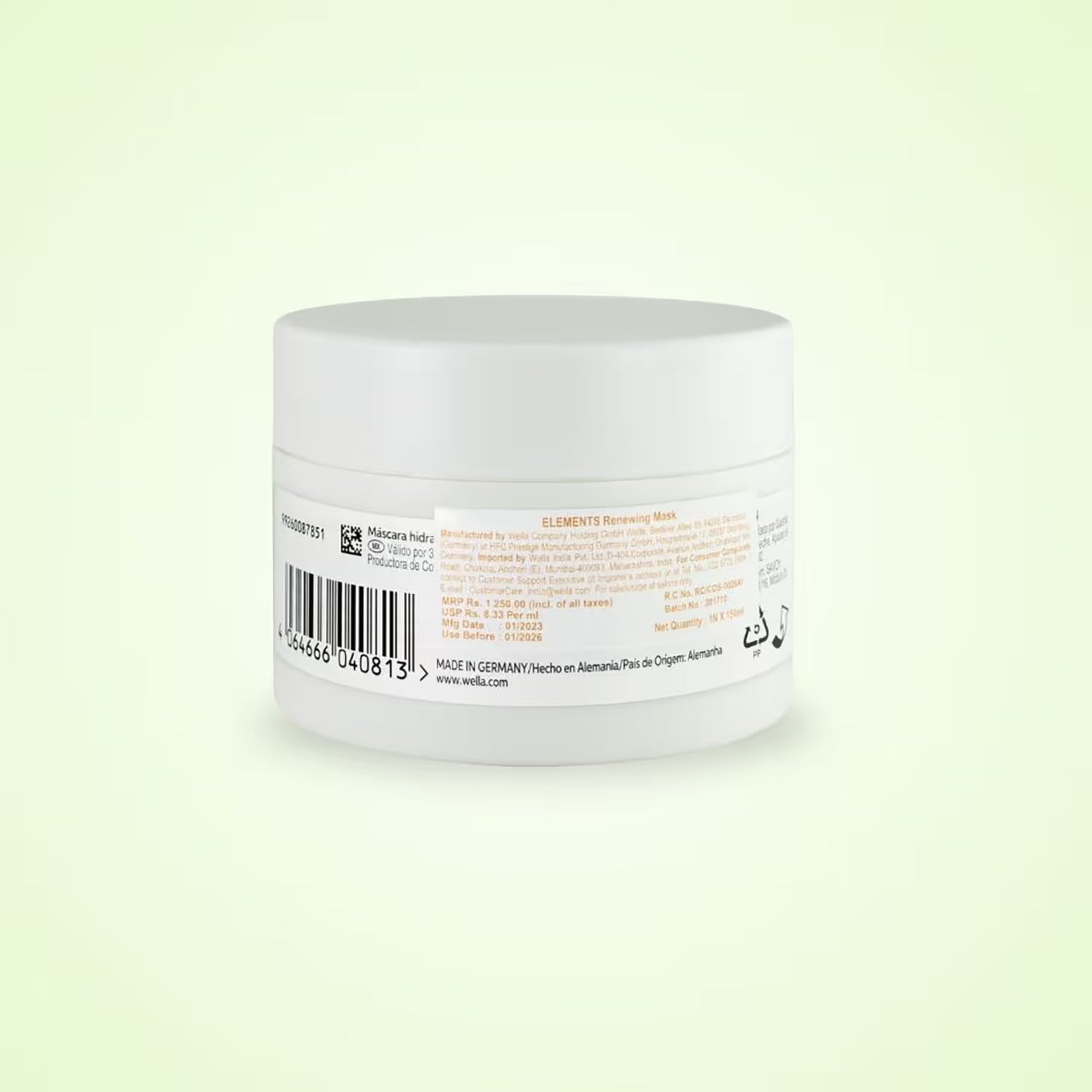 Wella Professionals Elements Renewing Sulphate Free Hair Mask for Frizz-Free Hair (150ml)