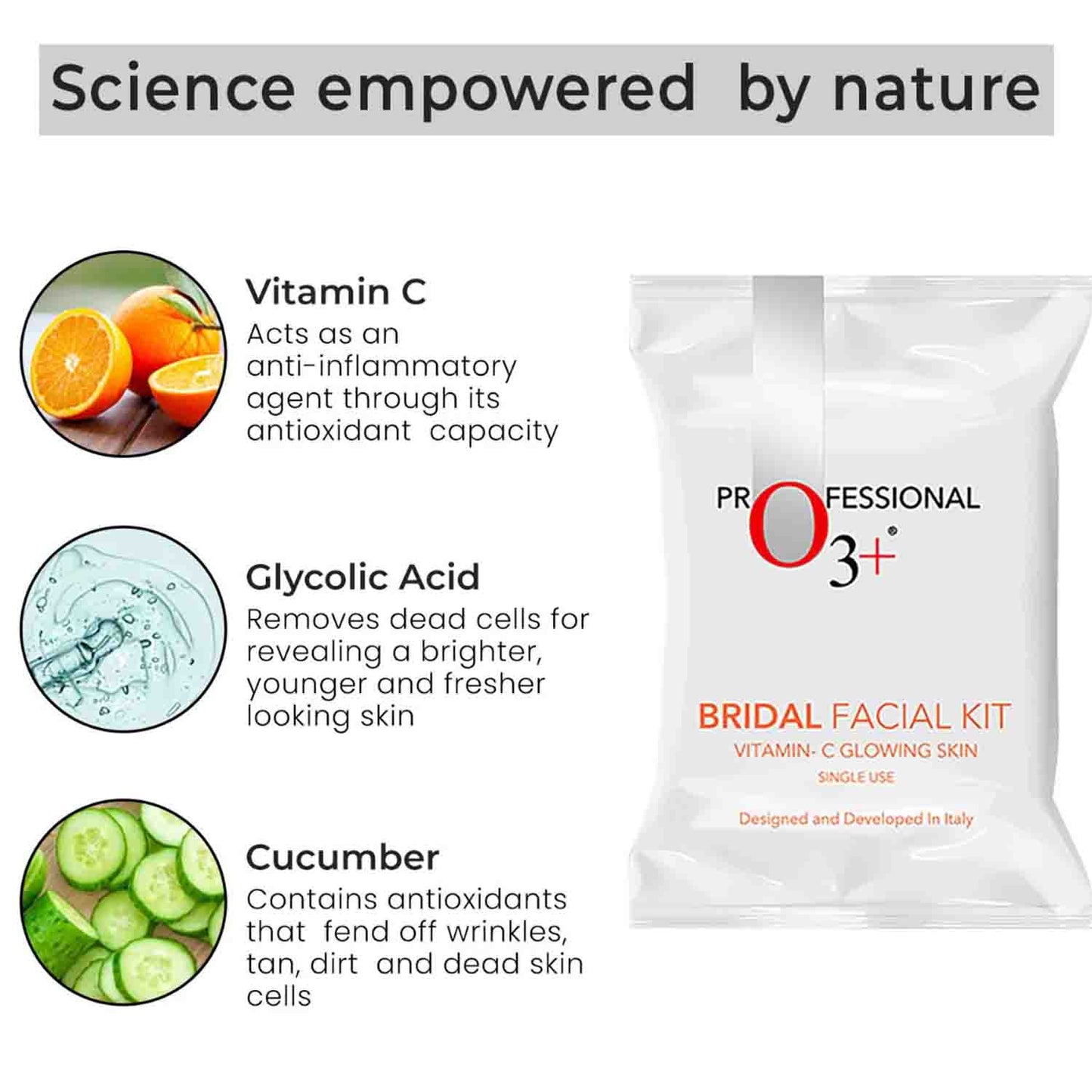 O3+ Bridal Facial Kit Vitamin C Glowing Skin (136gm)