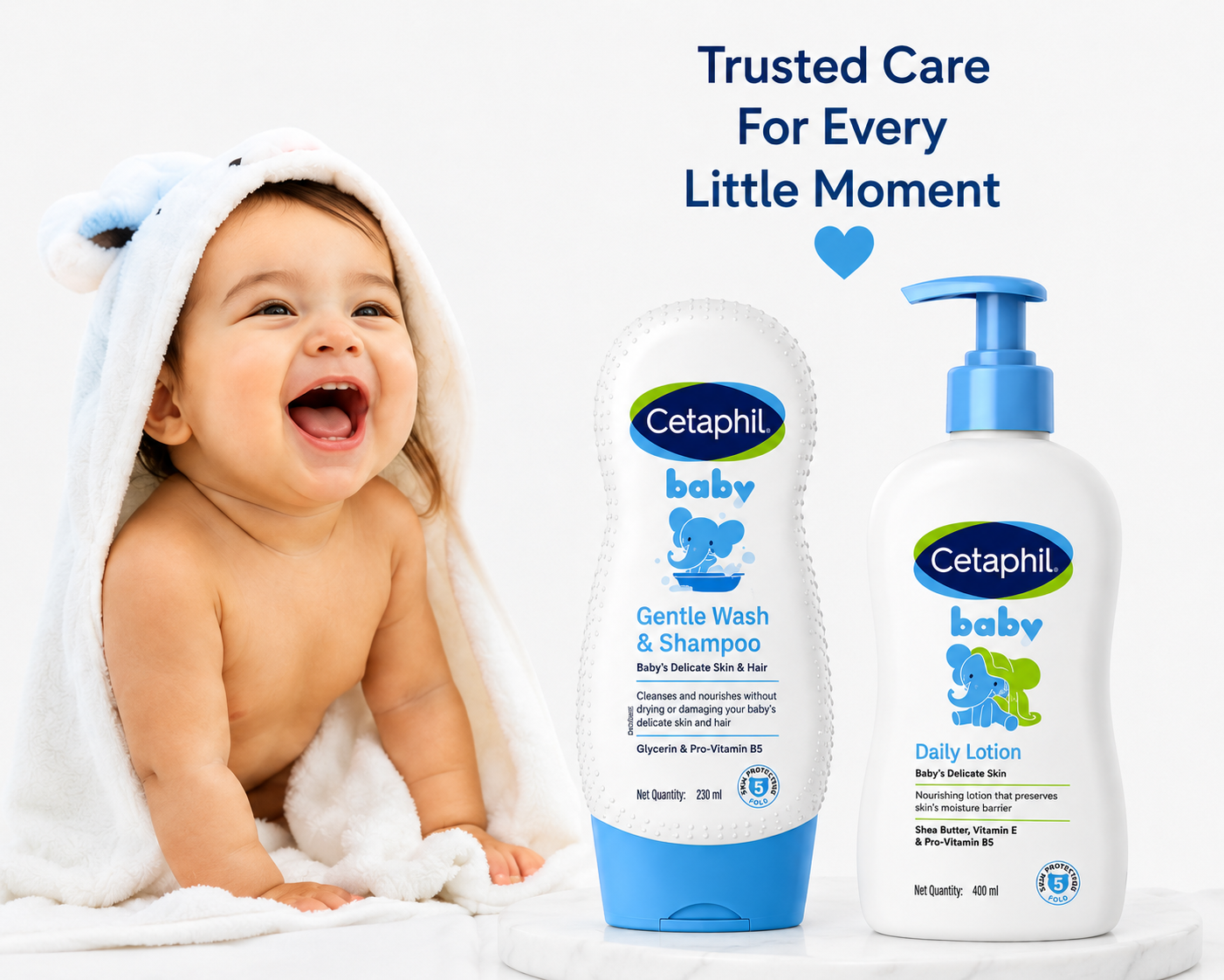Cetaphil Baby Gentle Wash & Shampoo (230ml) + Baby Daily Lotion (400ml)