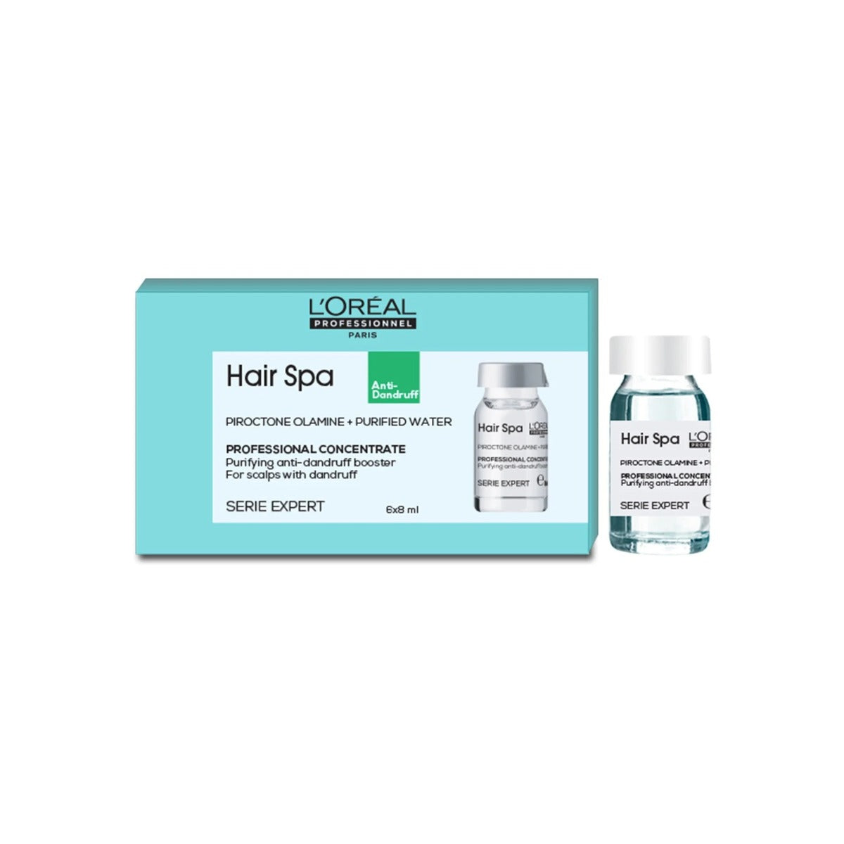 L'Oreal Professionnel Paris Hair Spa Repair Creambath, 490g and Purifying Concentrate Anti-Dandruff, 6x8ml – Combo