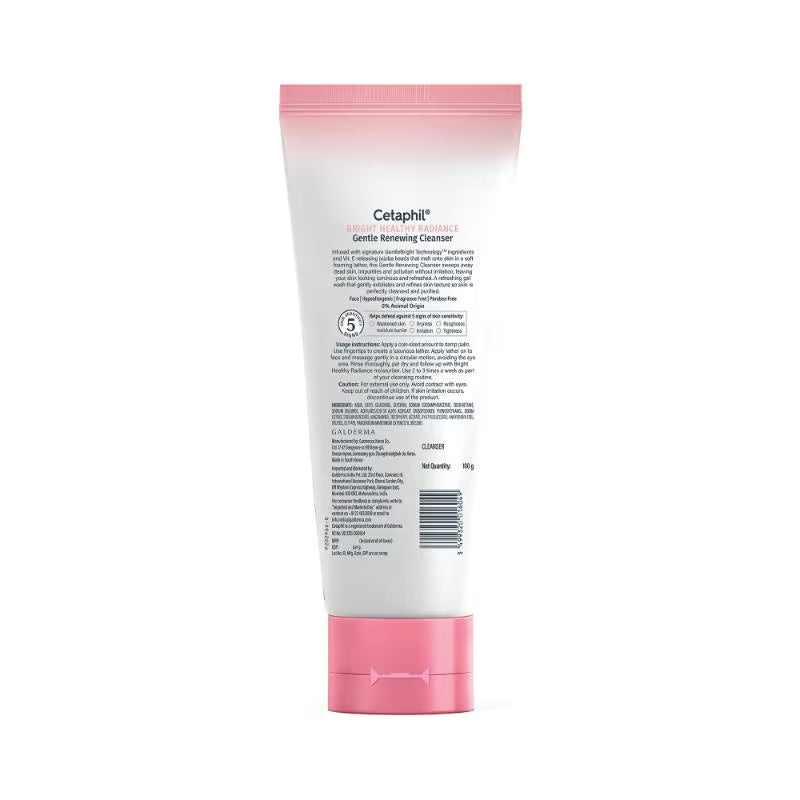 Cetaphil Bright Healthy Radiance Renewing Cleanser, Gently Exfoliates & Brightens, Foaming (100 g)