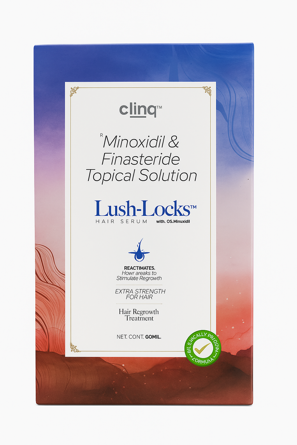 Clinq™ Lush-Locks Hair Serum — Minoxidil & Finasteride Topical Solution (60ml)