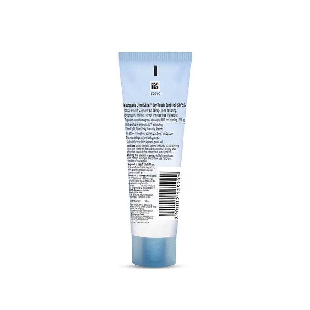 Neutrogena Ultrasheer SPF50+ PA++++ Ultra Light Moisturizing Face Sunscreen Oily & Sensitive Skin