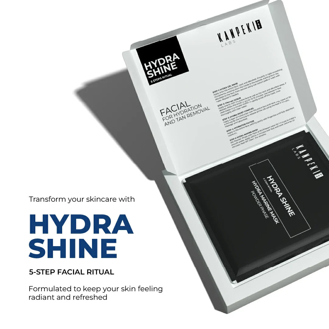 Kanpeki Hydra Shine - 5 Steps Facial Kit for Hydration & Tan Removal