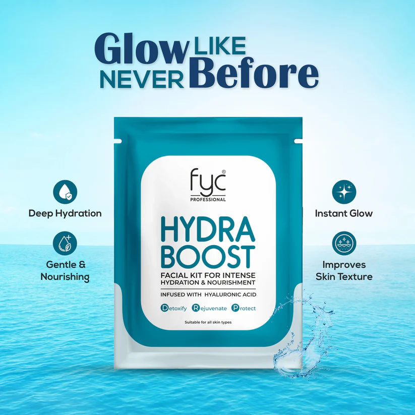 FYC PROFESSIONAL  HydraBoost Facial Kit Pouch 185g - 8 Step Facial Kit