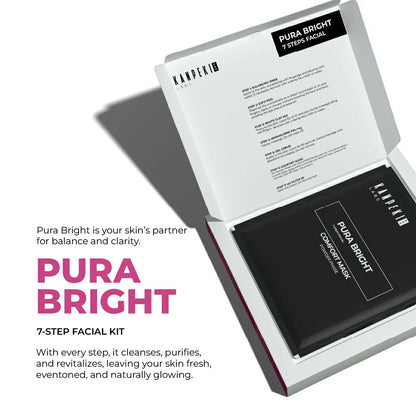 Pura Bright 7 Steps Facial Kit For Purifying, Clearing, Whitening with Algae Peel Off Mask