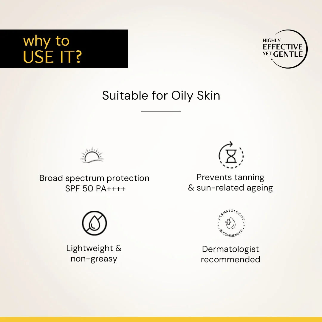 Gel Sunscreen for Oily Skin - SPF 50 PA++++(50 gm) | In-Vivo Tested