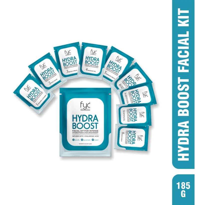 FYC PROFESSIONAL  HydraBoost Facial Kit Pouch 185g - 8 Step Facial Kit