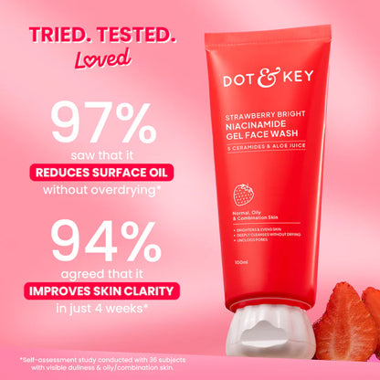 Dot & Key Strawberry Bright Niacinamide Gel Face Wash (100ml)