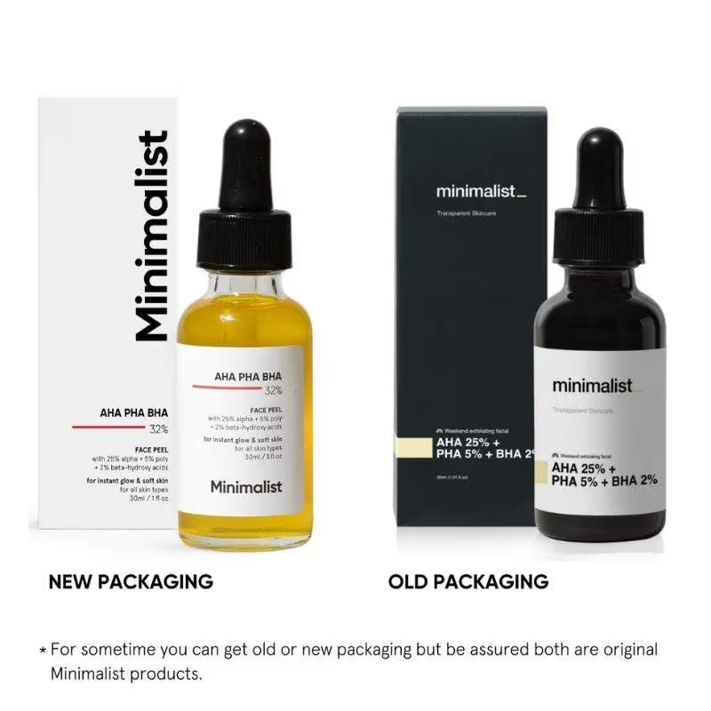 Minimalist 25% AHA + 5% PHA + 2% BHA Exfoliating Peel Solution For Instant Glow & Soft Skin (30ml)