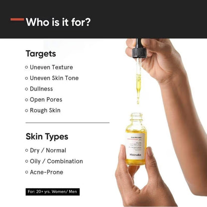Minimalist 25% AHA + 5% PHA + 2% BHA Exfoliating Peel Solution For Instant Glow & Soft Skin (30ml)
