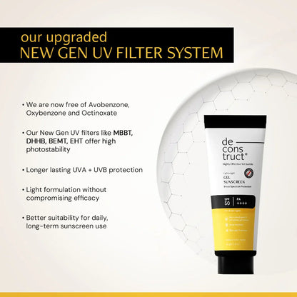 Gel Sunscreen for Oily Skin - SPF 50 PA++++(50 gm) | In-Vivo Tested