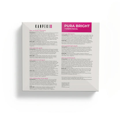 Pura Bright 7 Steps Facial Kit For Purifying, Clearing, Whitening with Algae Peel Off Mask