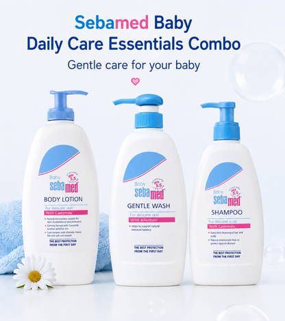 Sebamed Baby Shampoo (500 ml) + Baby Gentle Wash (400 ml) + Baby Body Lotion (400 ml)