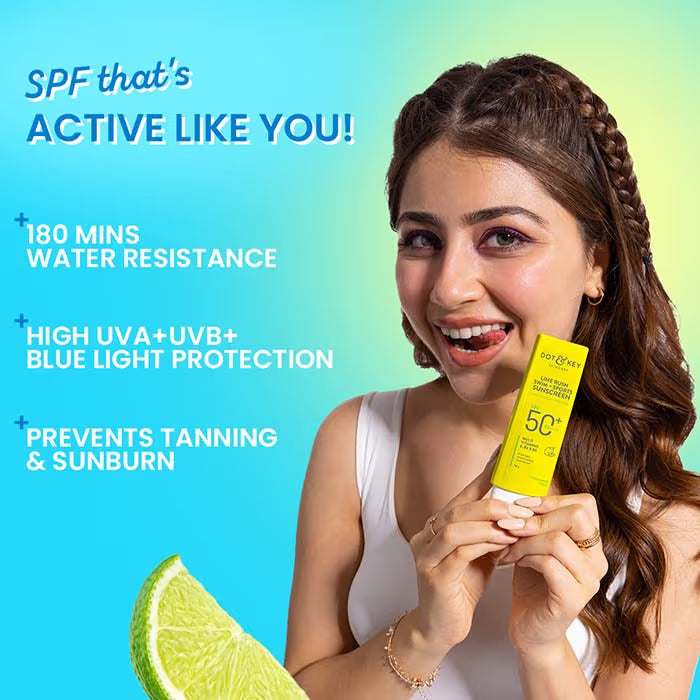 Dot & Key Lime Rush Swim + Sports Sunscreen SPF 50+ PA++++ In-Vivo Tested (50g)