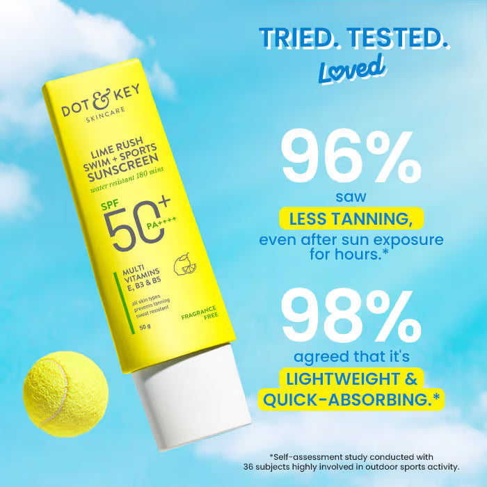 Dot & Key Lime Rush Swim + Sports Sunscreen SPF 50+ PA++++ In-Vivo Tested (50g)