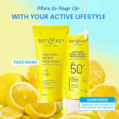 Dot & Key Lime Rush Swim + Sports Sunscreen SPF 50+ PA++++ In-Vivo Tested (50g)