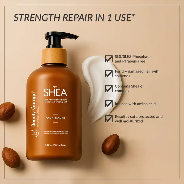 Beauty Garage Pure African Shea Butter Retention Treatment Conditioner (300ml)