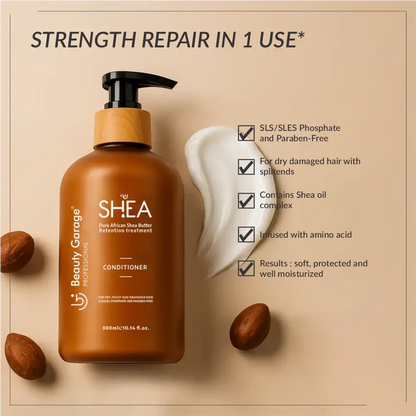 Beauty Garage Pure African Shea Butter Retention Treatment Conditioner (300ml)