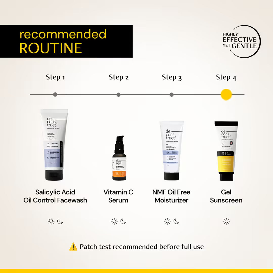 Deconstruct Gel Sunscreen SPF 50+ PA+++, No White Cast, Lightweight, Non-Greasy - In - Vivo Tested (50g)