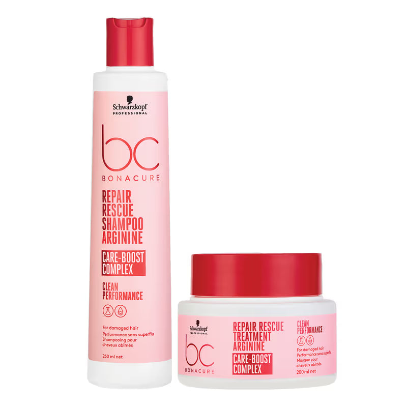 Schwarzkopf Professional Bonacure Repair Rescue Shampoo with Arginine (250 ml) & Treatment Mask (200ml) Combo