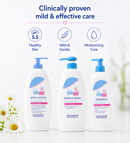Sebamed Baby Shampoo (500 ml) + Baby Gentle Wash (400 ml) + Baby Body Lotion (400 ml)