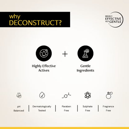 Deconstruct Gel Sunscreen SPF 50+ PA+++, No White Cast, Lightweight, Non-Greasy - In - Vivo Tested (50g)