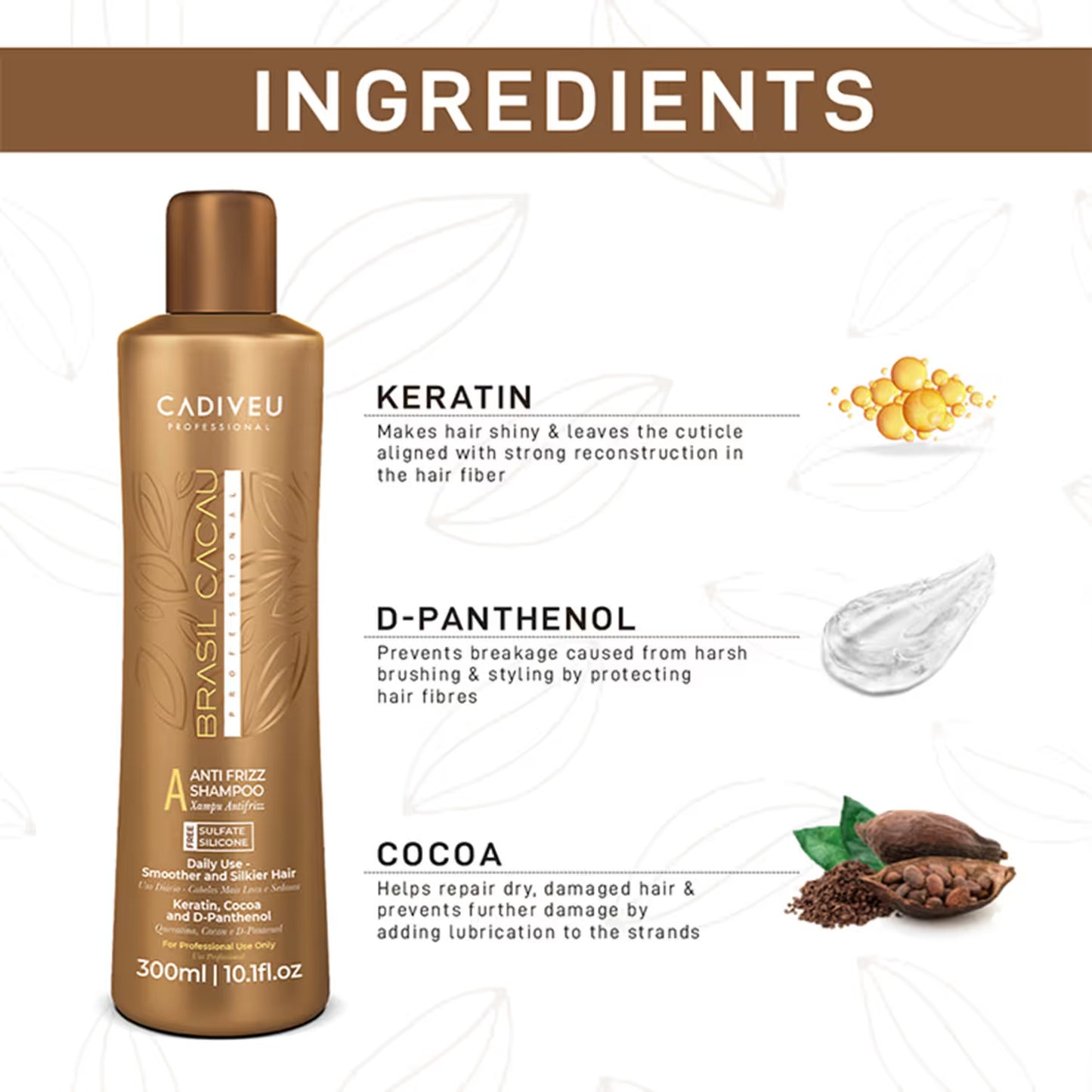 Cadiveu Brasil Cacau Anti Frizz Shampoo sulfate free (300ml)