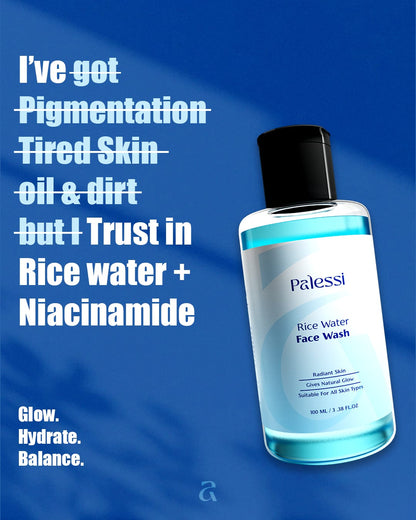Palessi Rice Water Face Wash With Rice Water & Niacinamide For Radient Skin (100ml)