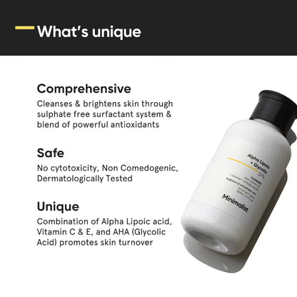 Minimalist 7% ALA & AHA Brightening Face Wash (100ml)