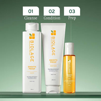 BIOLAGE Smooth Proof Anti-Frizz Shampoo with Camellia oil and Glycerin for 72HR Frizz Control (200ml)