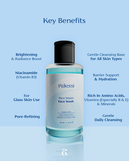 Palessi Rice Water Face Wash With Rice Water & Niacinamide For Radient Skin (100ml)