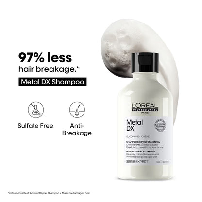 L’Oréal Professionnel Metal DX Sulfate-Free Cleansing Cream Shampoo, For 97% Less Hair Breakage (300ml)