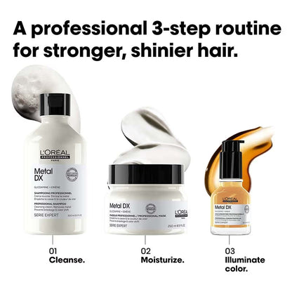 L’Oréal Professionnel Metal DX Sulfate-Free Cleansing Cream Shampoo, For 97% Less Hair Breakage (300ml)