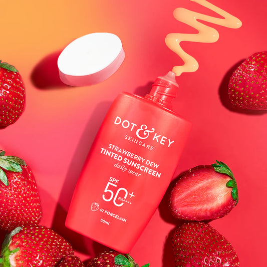 Dot & Key Strawberry Dew Tinted Sunscreen SPF 50+ PA++++  Brightens & Protects Skin (50ml)