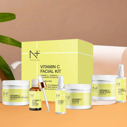N PLUS Professional Vitamin C Facial Kit, With Vitamin C + E + Acai Berry Extracts, Radiant Skin Awaits