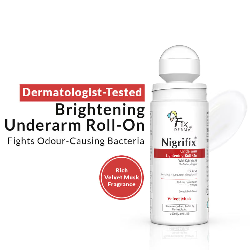 Fixderma Nigrifix 6% AHA Underarm Lightening Roll On Velvet Musk (60ml)