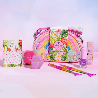 Whimsy Beauty Safe & Organic Rainbow Sling Bag Beauty Makeup Kit - Pack Of 7