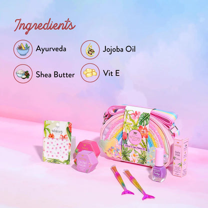 Whimsy Beauty Safe & Organic Rainbow Sling Bag Beauty Makeup Kit - Pack Of 7