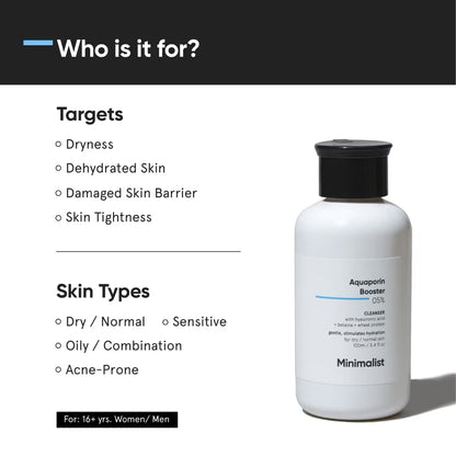 Minimalist Aquaporin 5% Booster Face Wash With Hyaluronic Acid (100g)