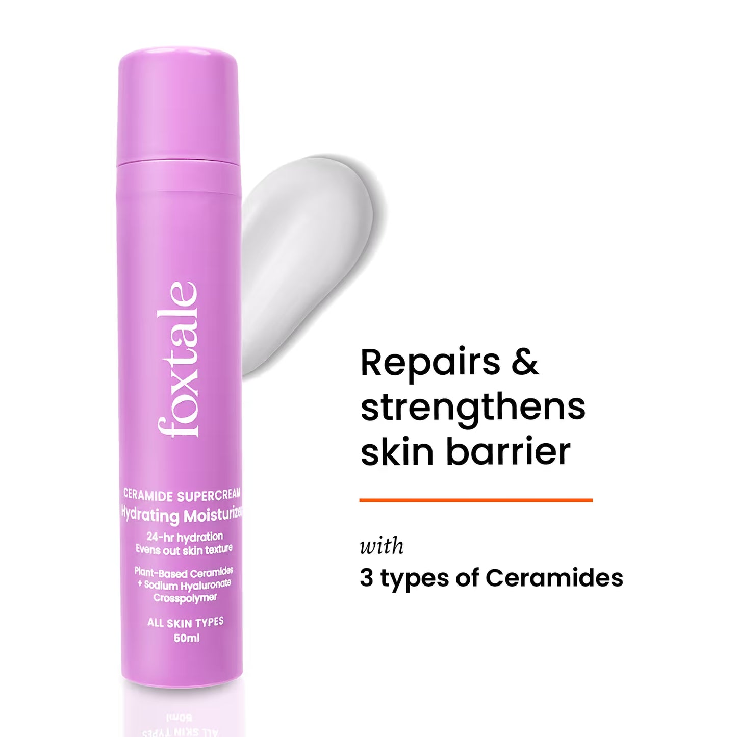 Foxtale Ceramide Supercream Hydrating Rich Moisturizer Strengthens Skin Barrier (50ml)