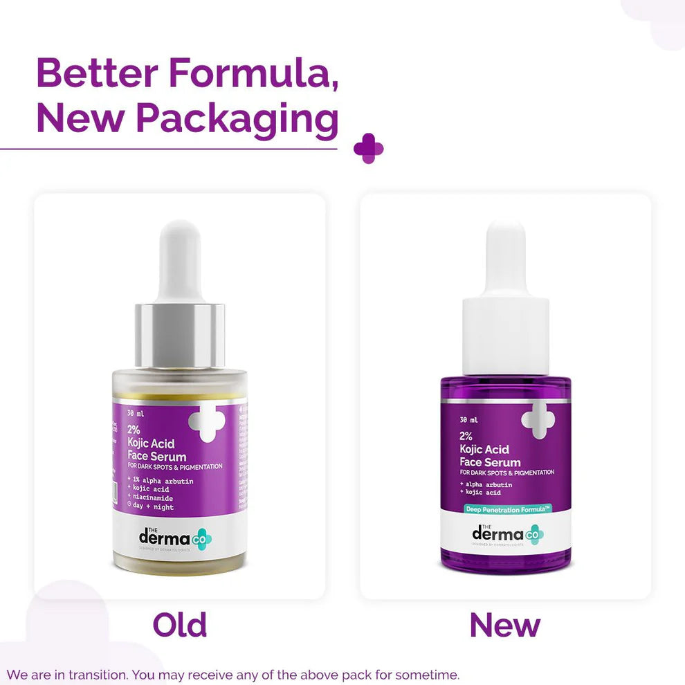 The Derma Co 2% Kojic Acid Face Serum for Dark spots reduction, Pigmentation & Blemishes (30ml)