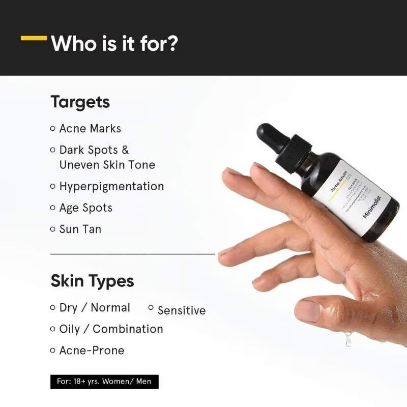 Minimalist 2% Alpha Arbutin Face Serum With Butylresorcinol & Ferulic Acid For Hyperpigmentation (30ml)