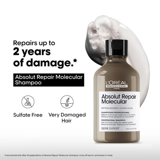 L'Oréal Professionnel Absolut Repair Molecular Sulfate-Free Deep Repair Shampoo (300ml)