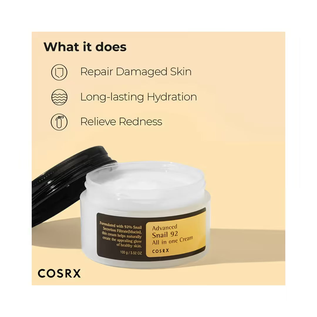 COSRX Advanced Snail Mucin 92 All In One Cream with Hyaluronic Acid (100gm)