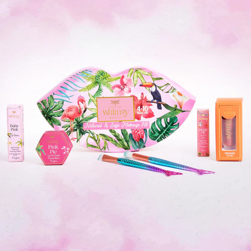 Whimsy Safe & Organic Liplicious Beauty Makeup Kit For Preteen And Teen Girls - Pack Of 7