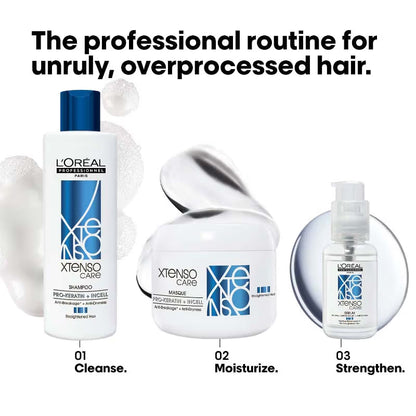 L'Oreal Professionnel Xtenso Shampoo & Masque & Serum Combo For Frizz-Free, Smooth Hair