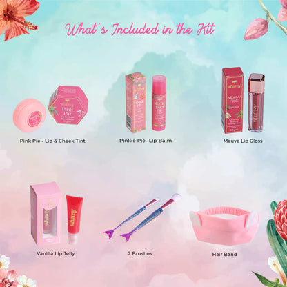 Whimsy Safe & Organic Liplicious Beauty Makeup Kit For Preteen And Teen Girls - Pack Of 7